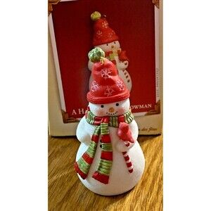2005 Hallmark Keepsake Christmas Ornament A Happy Little Snowman w/ Hat & Scarf